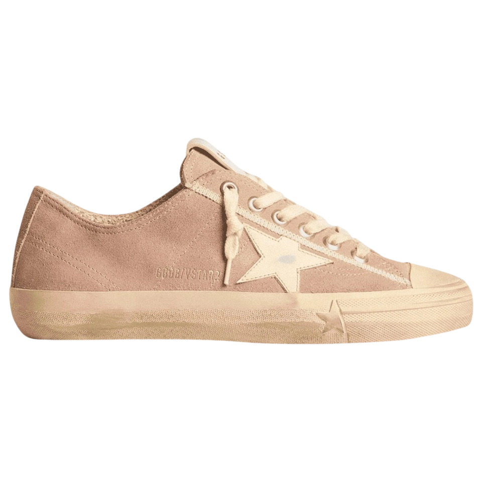 Golden Goose V-Star Pink Suede Cream Star