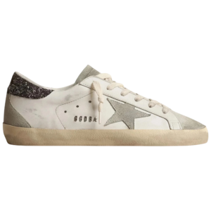 Golden Goose Super-Star Gray Star Dark Gray Glitter Heel Tab